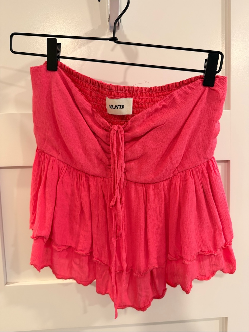 Hollister Hot Pink Tiered Strapless top